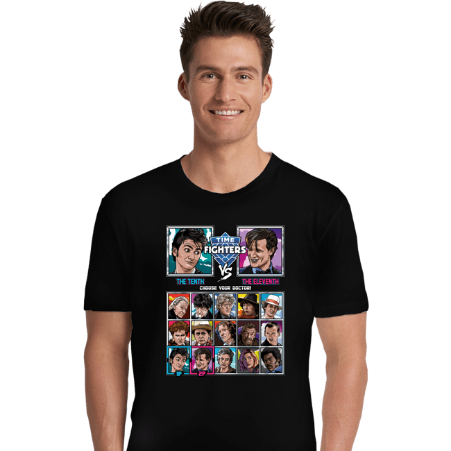 Daily_Deal_Shirts Premium Shirts, Unisex / Small / Black Time Fighters 10th vs 11th