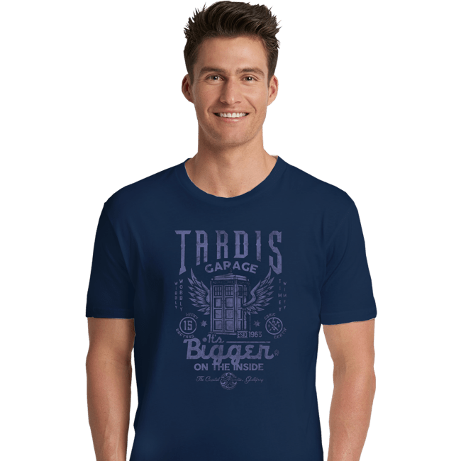 Daily_Deal_Shirts Premium Shirts, Unisex / Small / Navy Tardis Garage