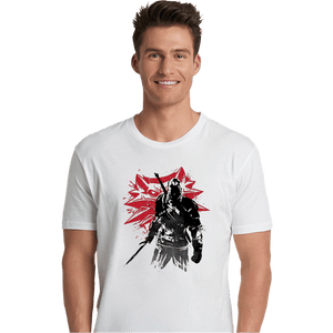 Shirts Premium Shirts, Unisex / Small / White The Witcher Sumi-e