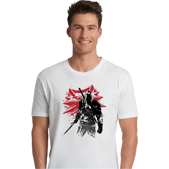 Shirts Premium Shirts, Unisex / Small / White The Witcher Sumi-e