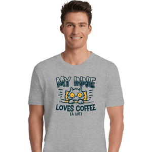 Daily_Deal_Shirts Premium Shirts, Unisex / Small / Sports Grey Innie Loves Coffee