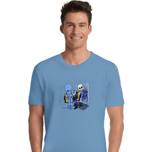 Shirts Premium Shirts, Unisex / Small / Powder Blue Skull Style