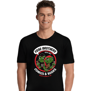 Shirts Premium Shirts, Unisex / Small / Black Frog Brothers Comics