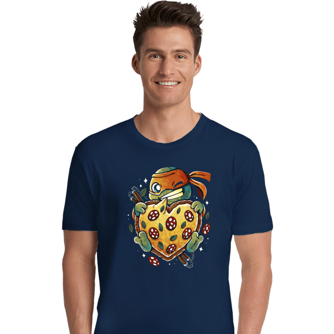 Daily_Deal_Shirts Premium Shirts, Unisex / Small / Navy Love Pizza