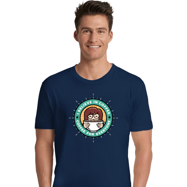Daily_Deal_Shirts Premium Shirts, Unisex / Small / Navy Coffee For Everyone