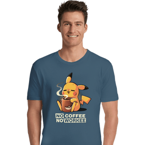 Secret_Shirts Premium Shirts, Unisex / Small / Indigo Blue No Coffee Pikachu