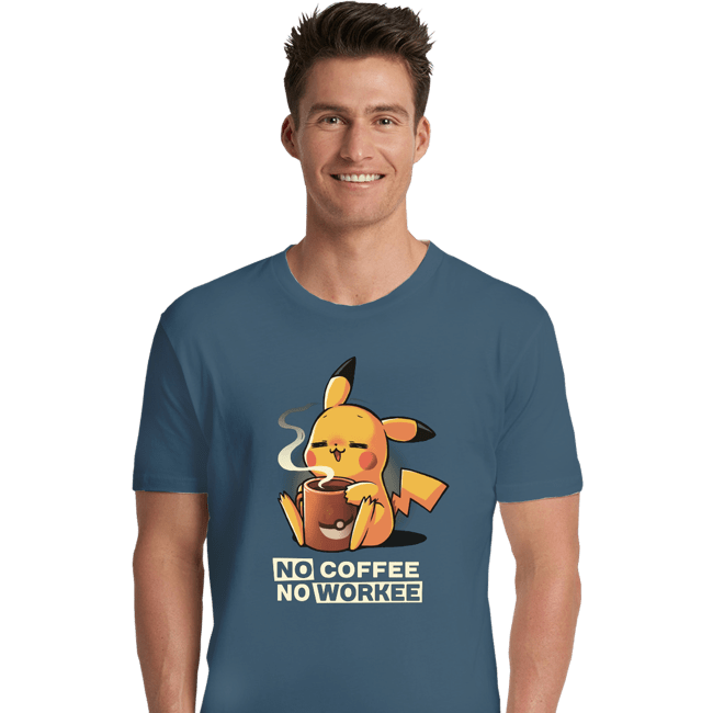 Secret_Shirts Premium Shirts, Unisex / Small / Indigo Blue No Coffee Pikachu
