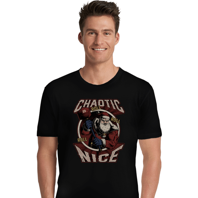 Shirts Premium Shirts, Unisex / Small / Black Chaotic Nice Santa