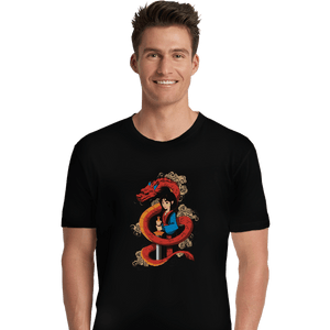 Shirts Premium Shirts, Unisex / Small / Black Mulan And The Dragon
