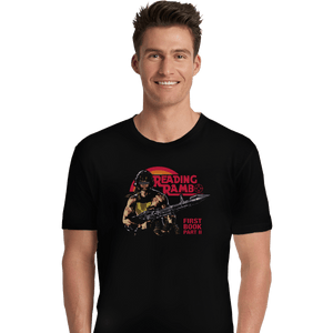 Shirts Premium Shirts, Unisex / Small / Black Reading Rambo