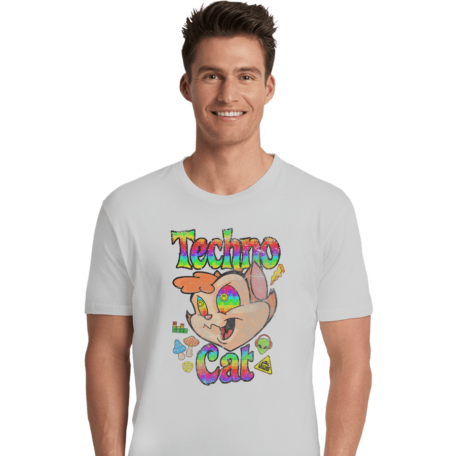Shirts Premium Shirts, Unisex / Small / White Faux Paw the Techno Cat