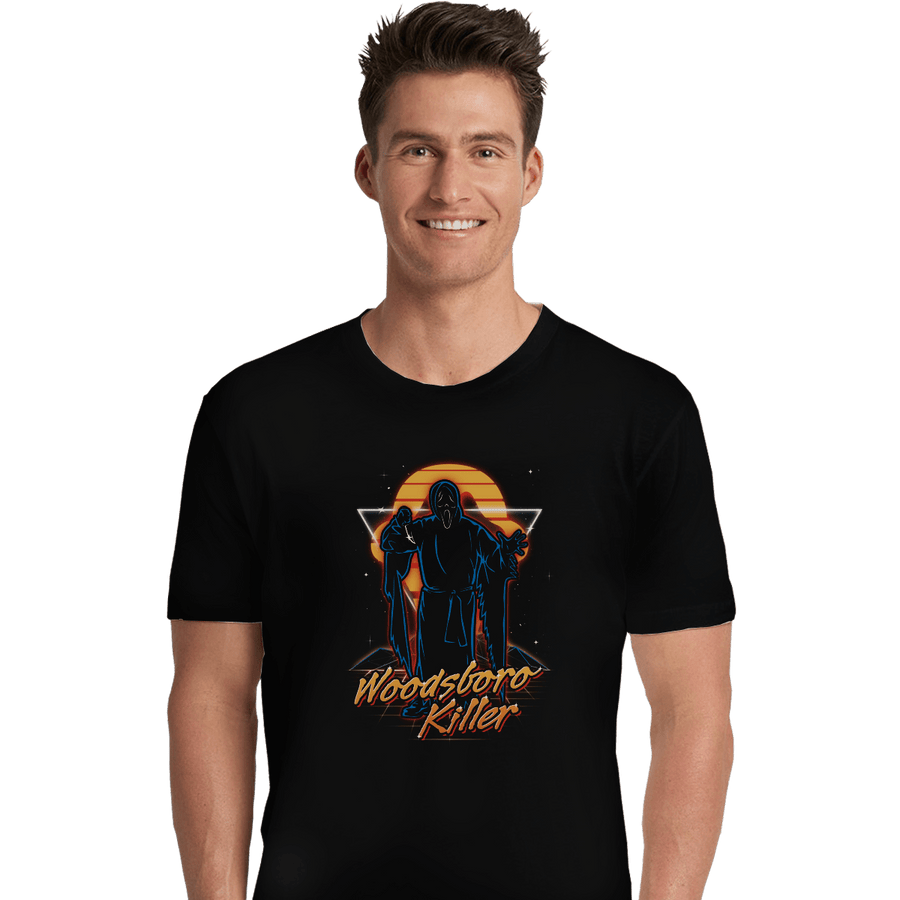 Shirts Premium Shirts, Unisex / Small / Black Retro Woodsboro Killer