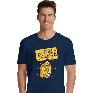 Daily_Deal_Shirts Premium Shirts, Unisex / Small / Navy I Want To Believe