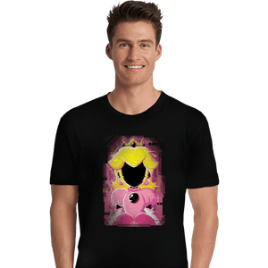 Shirts Premium Shirts, Unisex / Small / Black Peach Glitch