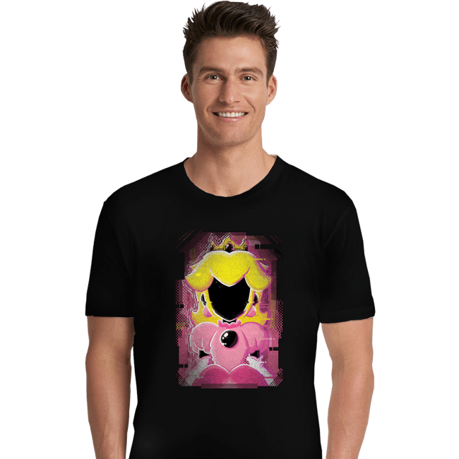 Shirts Premium Shirts, Unisex / Small / Black Peach Glitch