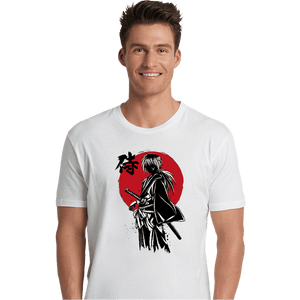 Daily_Deal_Shirts Premium Shirts, Unisex / Small / White Kenshin Sumi-e