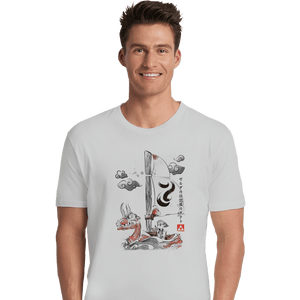 Shirts Premium Shirts, Unisex / Small / White Sailing With The Wind Sumi-e