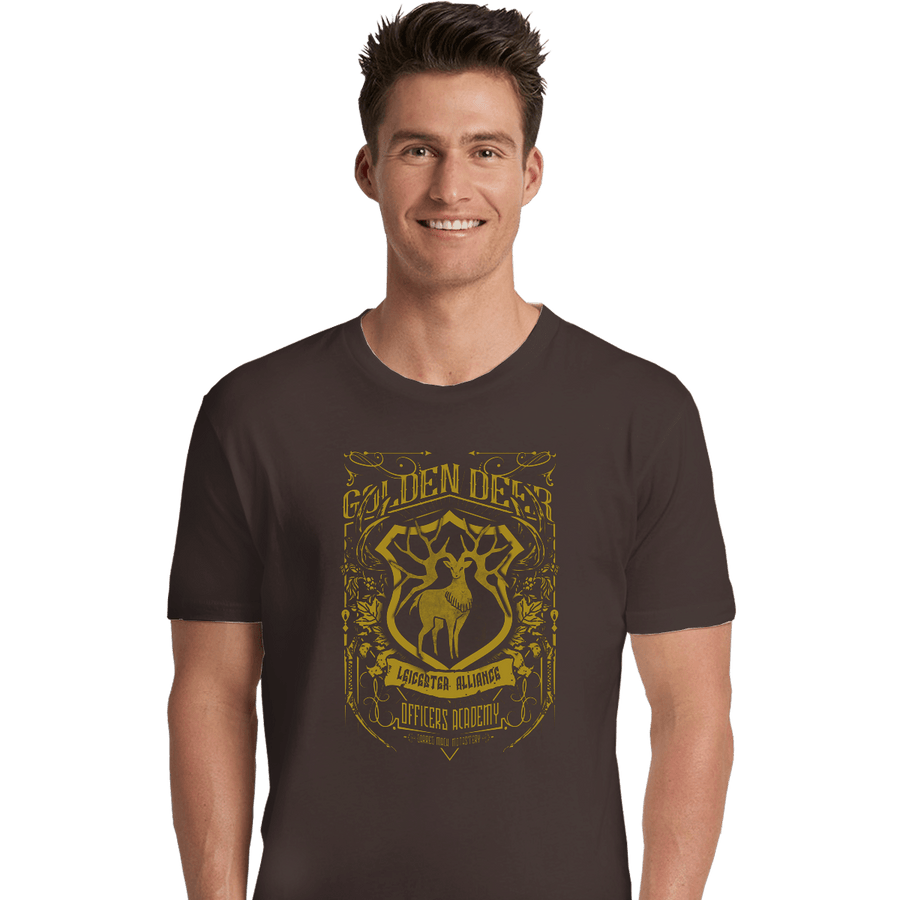 Shirts Premium Shirts, Unisex / Small / Dark Chocolate Golden Deer Officers Academy