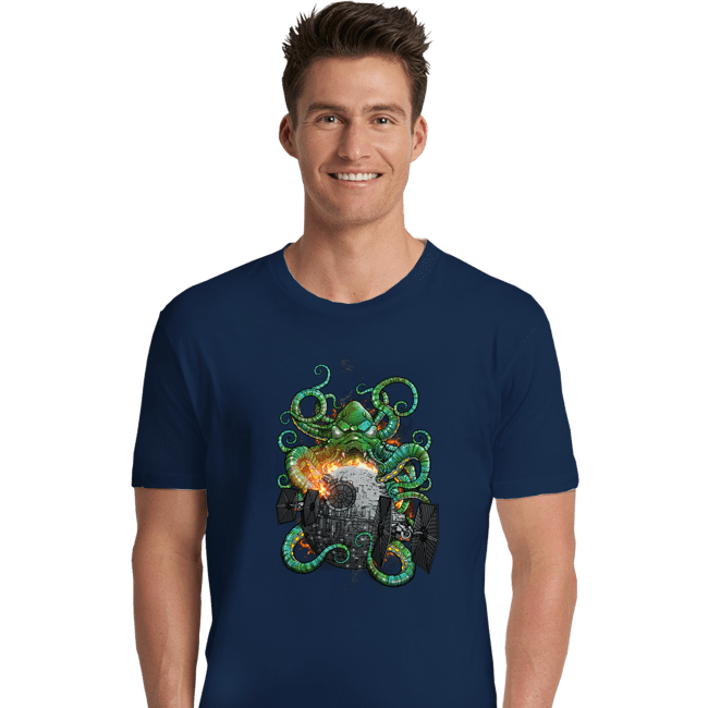 Shirts Premium Shirts, Unisex / Small / Navy Cthulhu Strikes Back