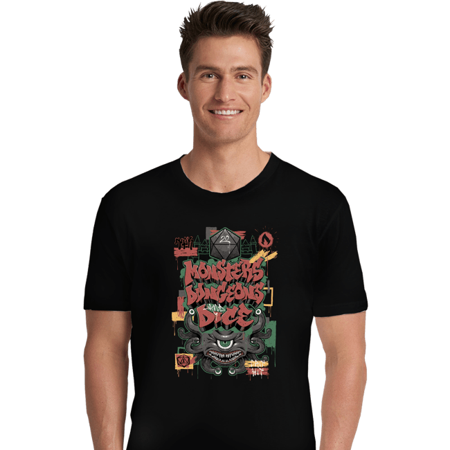 Daily_Deal_Shirts Premium Shirts, Unisex / Small / Black Monsters, Dungeons & Dice