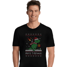 Load image into Gallery viewer, Shirts Premium Shirts, Unisex / Small / Black Merry T-Rexmas
