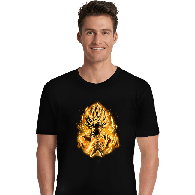 Shirts Premium Shirts, Unisex / Small / Black Golden Saiyan Rose