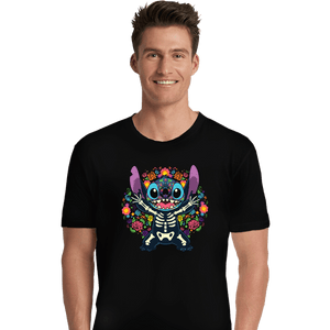 Daily_Deal_Shirts Premium Shirts, Unisex / Small / Black Stiched Calavera