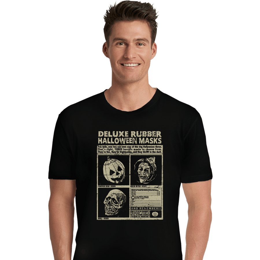 Shirts Premium Shirts, Unisex / Small / Black Three Halloween Masks