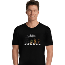 Load image into Gallery viewer, Shirts Premium Shirts, Unisex / Small / Black Aliens On Abbey Road
