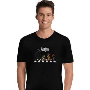 Shirts Premium Shirts, Unisex / Small / Black Aliens On Abbey Road