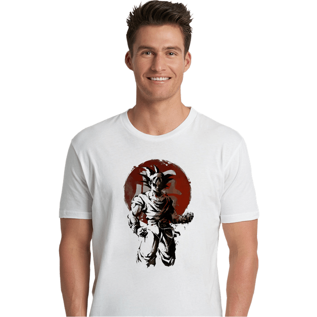 Shirts Premium Shirts, Unisex / Small / White Saiyan Sun