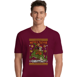 Shirts Premium Shirts, Unisex / Small / Maroon Merry Saiyan Christmas