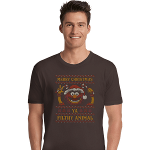 Daily_Deal_Shirts Premium Shirts, Unisex / Small / Dark Chocolate Merry Christmas Filthy Animal