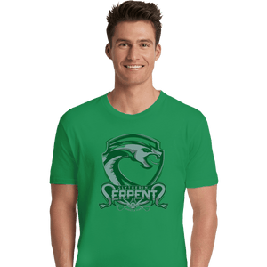 Shirts Premium Shirts, Unisex / Small / Irish Green Slytherin Serpents