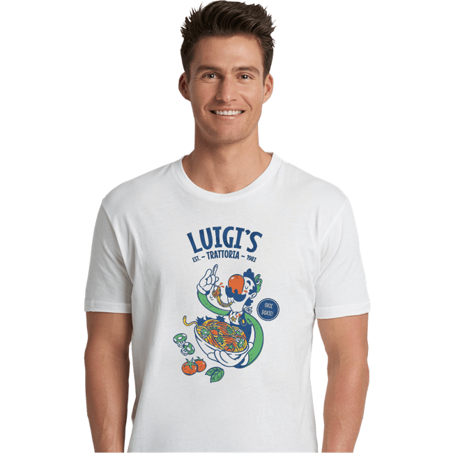 Daily_Deal_Shirts Premium Shirts, Unisex / Small / White Luigi's Trattoria