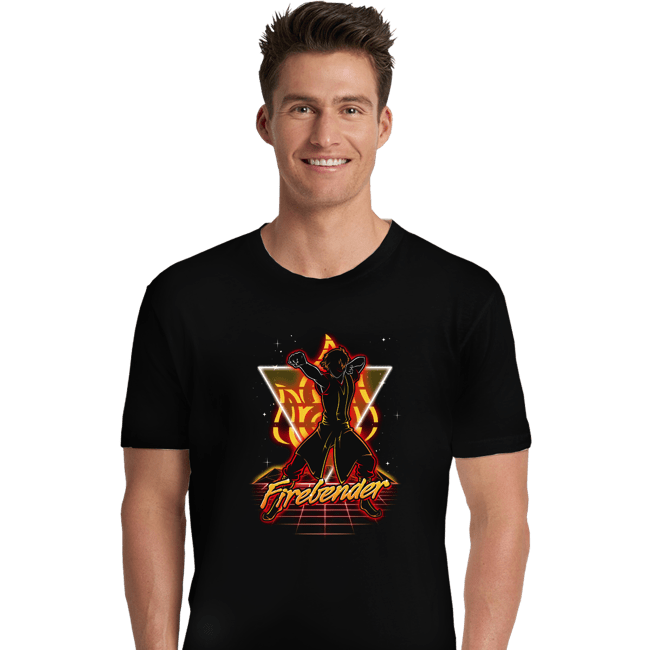 Shirts Premium Shirts, Unisex / Small / Black Retro Firebender