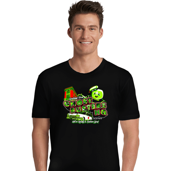 Secret_Shirts Premium Shirts, Unisex / Small / Black Greetings From Ghost HQ