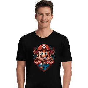 Secret_Shirts Premium Shirts, Unisex / Small / Black Mario Crest