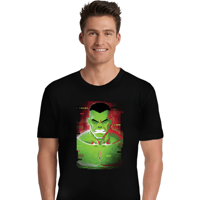 Shirts Premium Shirts, Unisex / Small / Black Glitch Hulk