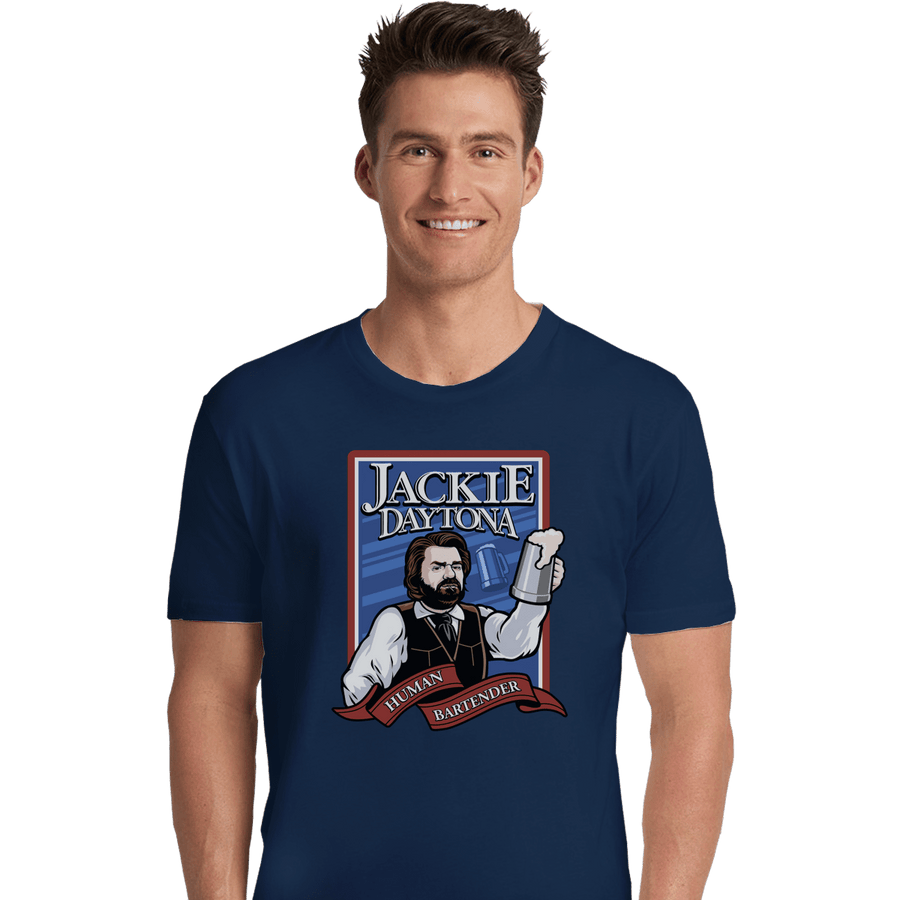 Shirts Premium Shirts, Unisex / Small / Navy Jackie Daytona - Regular Human Bartender
