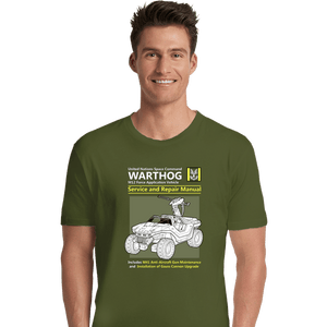 Daily_Deal_Shirts Premium Shirts, Unisex / Small / Military Green Warthog Manual