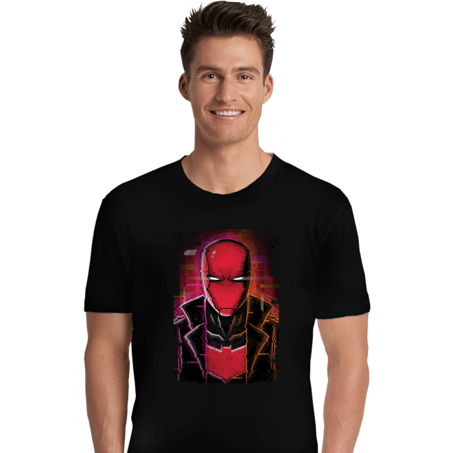 Daily_Deal_Shirts Premium Shirts, Unisex / Small / Black Glitch Red Hood