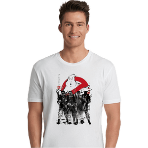 Daily_Deal_Shirts Premium Shirts, Unisex / Small / White Ghostbusters Sumi-e
