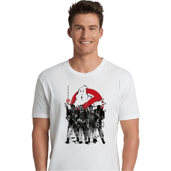 Daily_Deal_Shirts Premium Shirts, Unisex / Small / White Ghostbusters Sumi-e