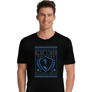 Shirts Premium Shirts, Unisex / Small / Black Blue Lions