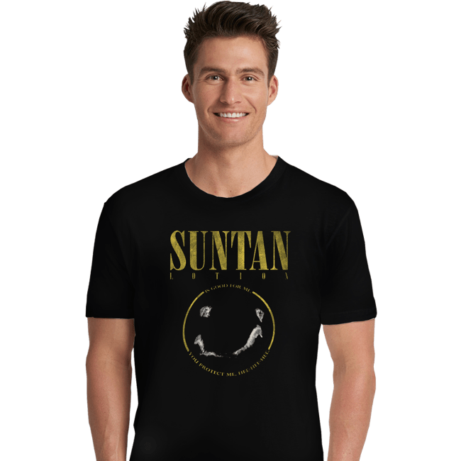 Shirts Premium Shirts, Unisex / Small / Black Suntan Lotion