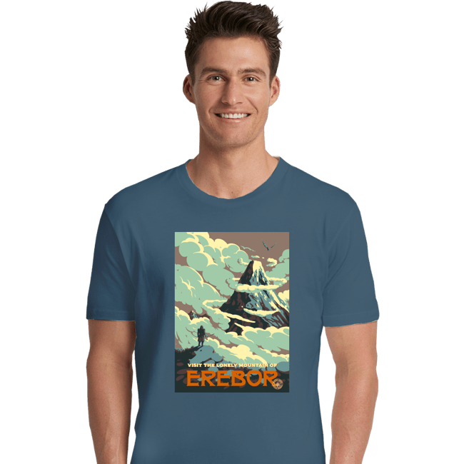 Shirts Premium Shirts, Unisex / Small / Indigo Blue Visit Erebor