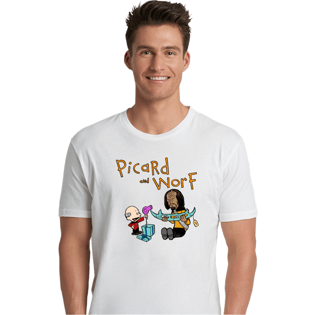 Daily_Deal_Shirts Premium Shirts, Unisex / Small / White Picard And Worf