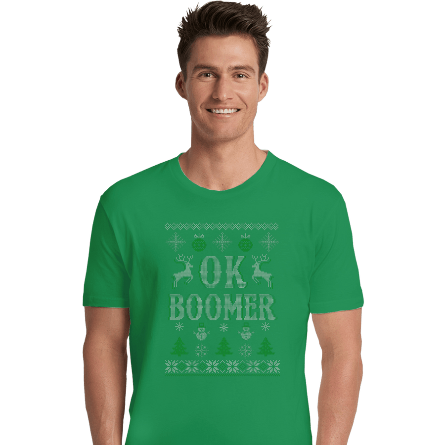 Shirts Premium Shirts, Unisex / Small / Irish Green OK Zoomer Ugly Christmas Sweater
