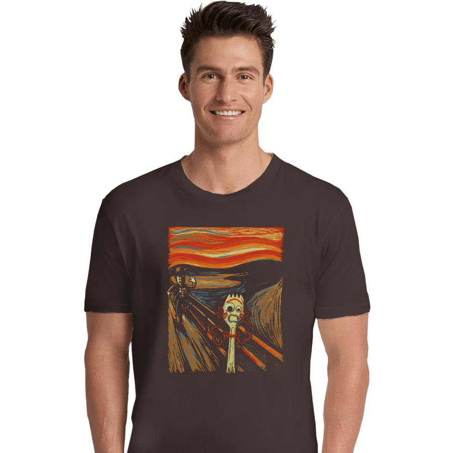 Shirts Premium Shirts, Unisex / Small / Dark Chocolate Screaming Forky